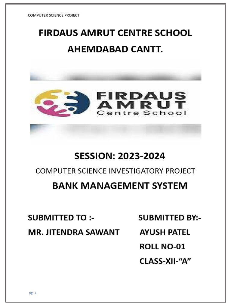 Bank Management System | PDF | Money | Computing