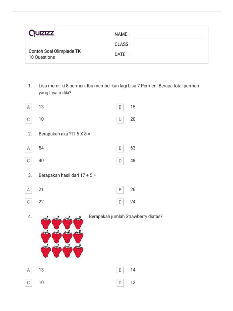 Contoh Soal Olimpiade TK | PDF