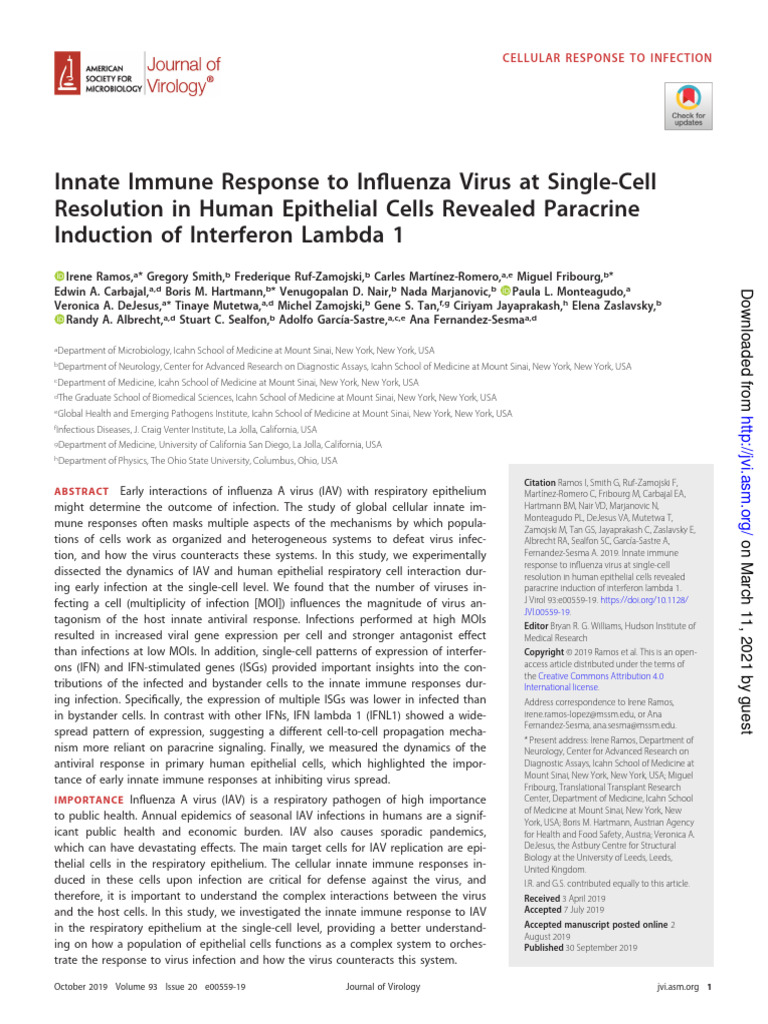 Journal of Virology-2019-Ramos-e00559-19.full | PDF | Interferon | Virus