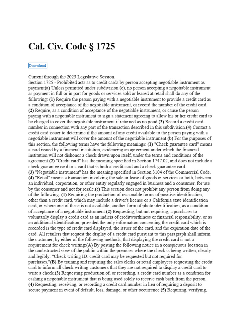 1725 Civil Code Credit PDF