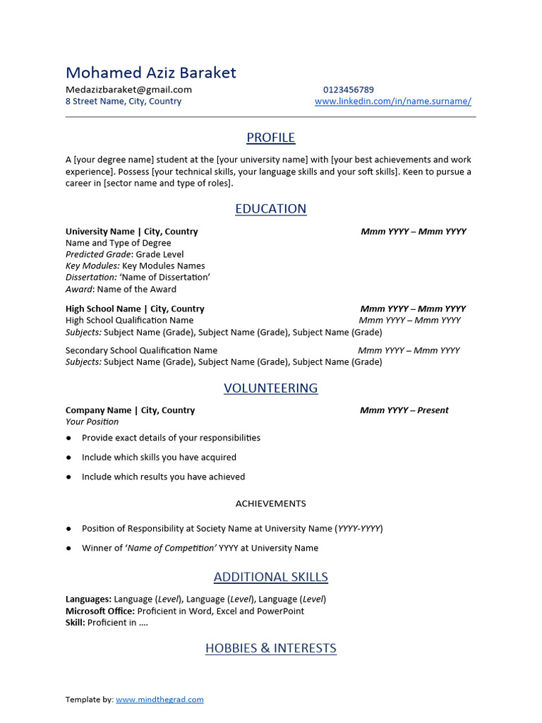Free CV Template | PDF