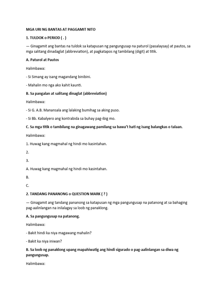 Wasting Gamit NG Mga Bantas | PDF