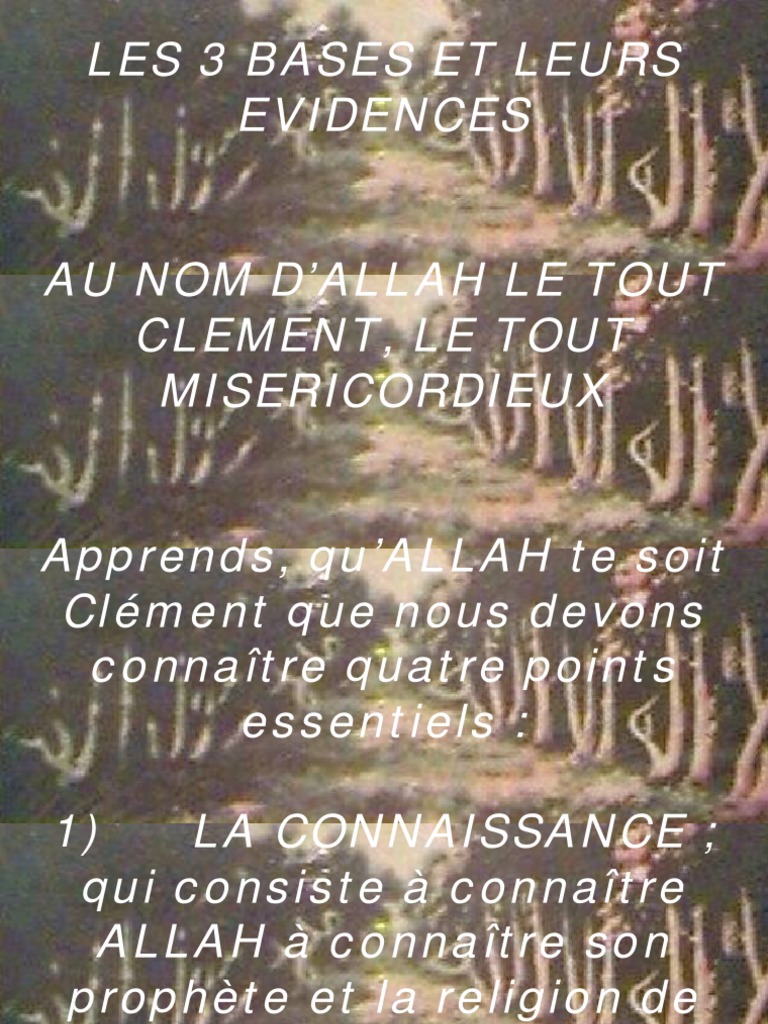 Les 3 Bases de la Foi Islamique | PDF | Allah | Mahomet