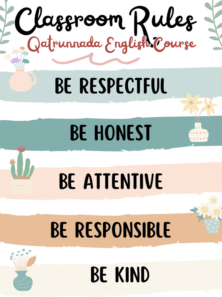Classroom Rules Pastel Floral PDF