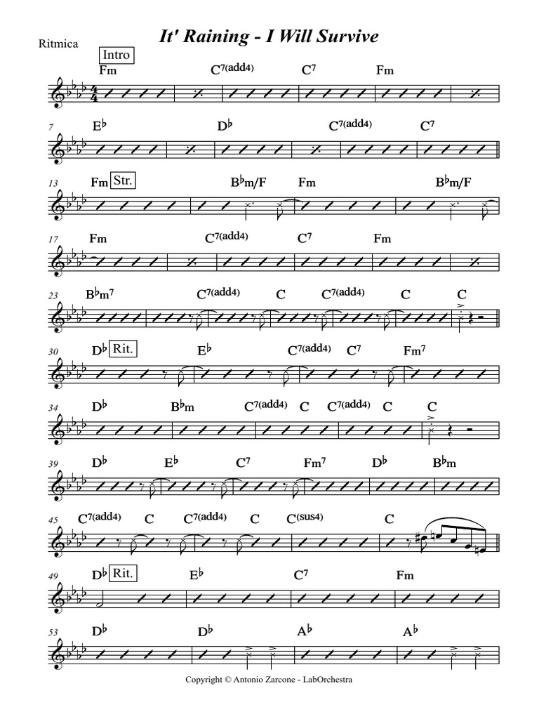 It' Raining - I Will Survive - Ritmica | PDF