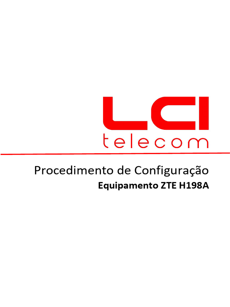 Configuração do Roteador ZTE H198A | PDF