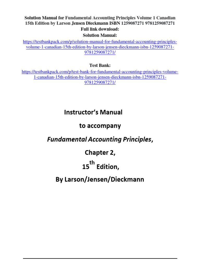 Solution Manual for Accounting Principles | PDF | Technology & Engineering
