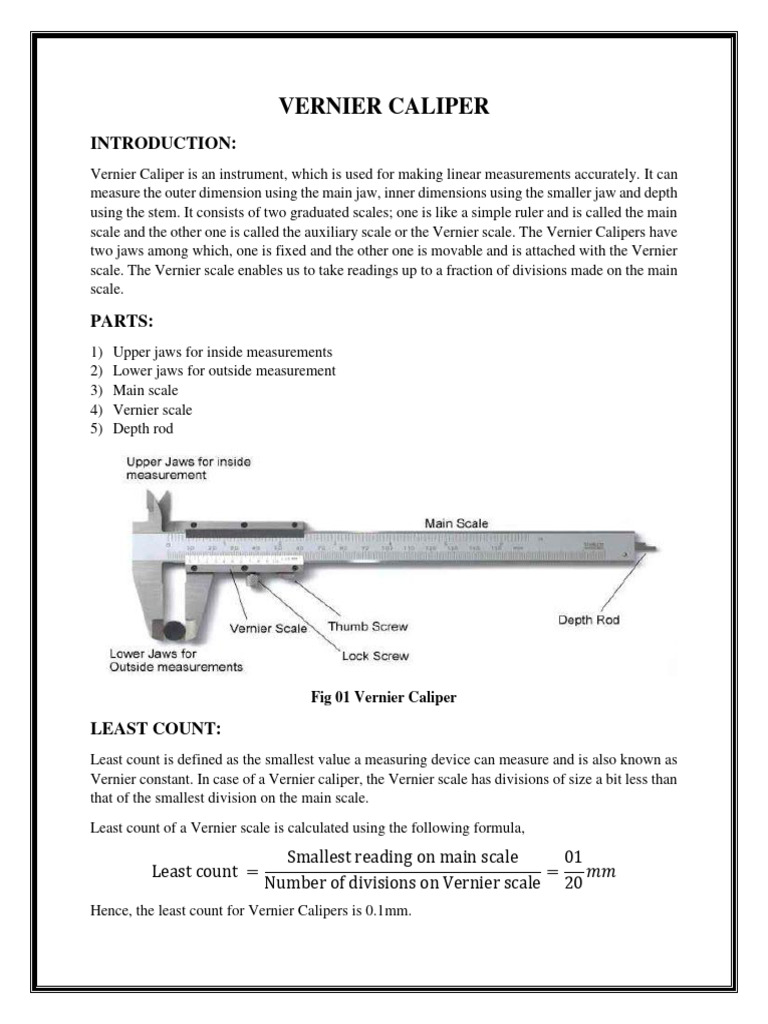 Vernier Caliper | PDF