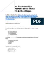 Introduction To Criminology Theories Methods and Criminal Behavior 9th Edition Hagan Test Bank 1