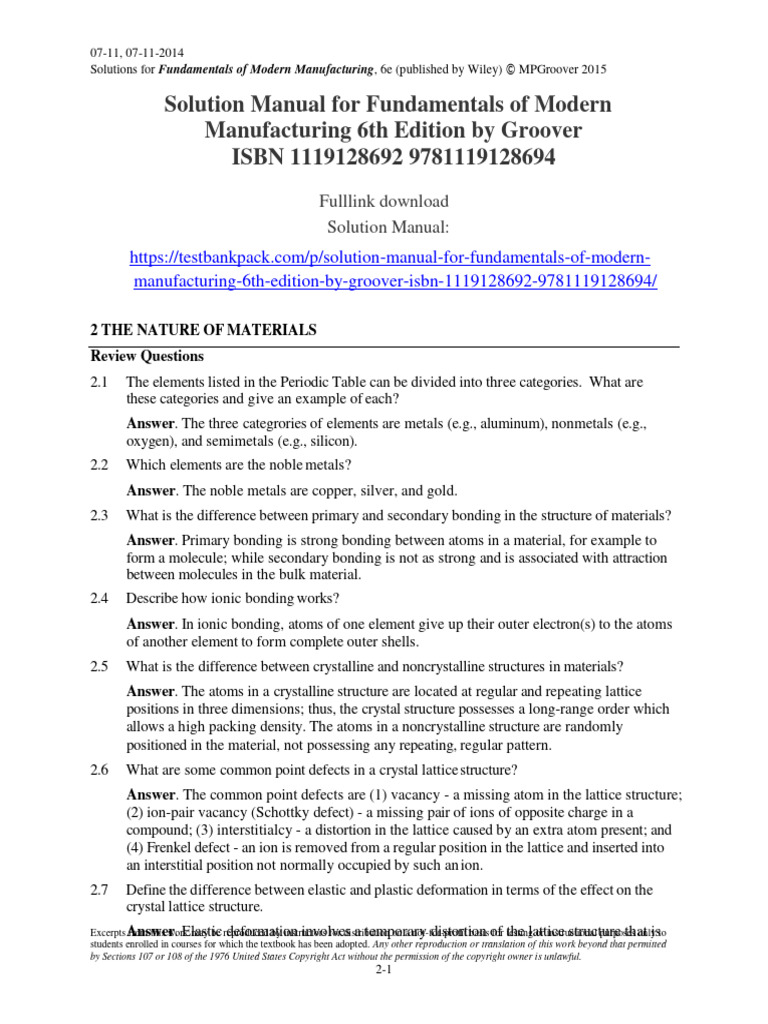 FUNDAMENTALS OF MODERN MANUFACTURING 6TH EDITION SOLUTION MANUAL PDF visual data 6