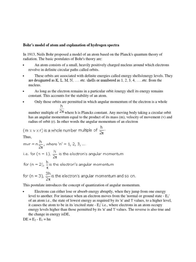 Hydrogen Spectrum and Atomic Terms Notes | PDF | Science & Mathematics