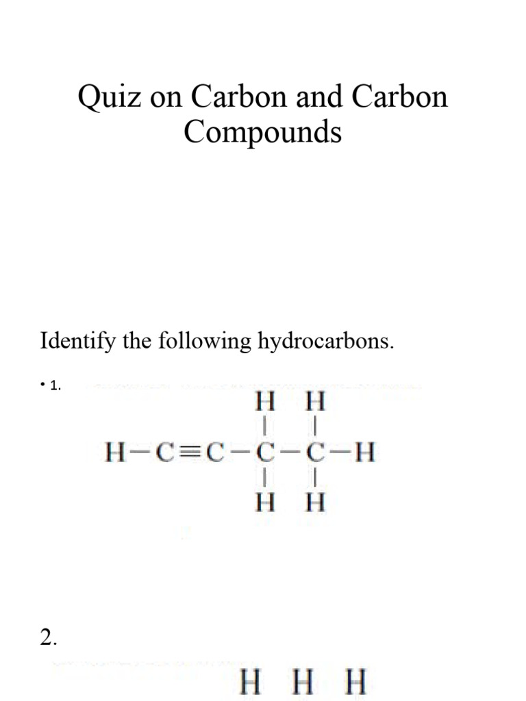 Quiz On Carbon and Carbon Compounds Quiz PDF