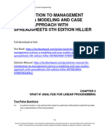 Introduction To Management Science A Modeling and Case Studies Approach With Spreadsheets 5th Edition Hillier Test Bank 1