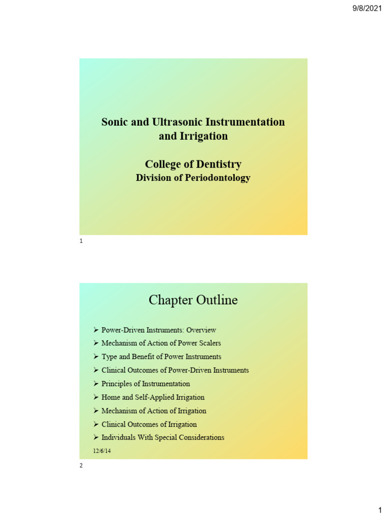 46Sonic and Ultrasonic Instrumentation and Irrigation PDF