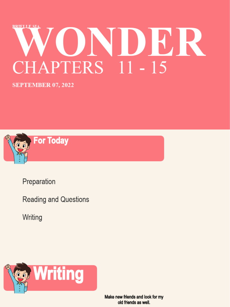 Wonder Chapters 11-15 Summary | PDF | Self-Improvement