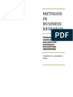 Methods IN Business Research: Meditation, Learning, Organizational Innovation and Performance (Conceptual Framework)