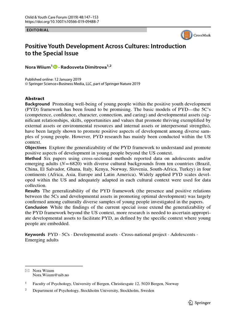 Positive Youth Development Worldwide | PDF