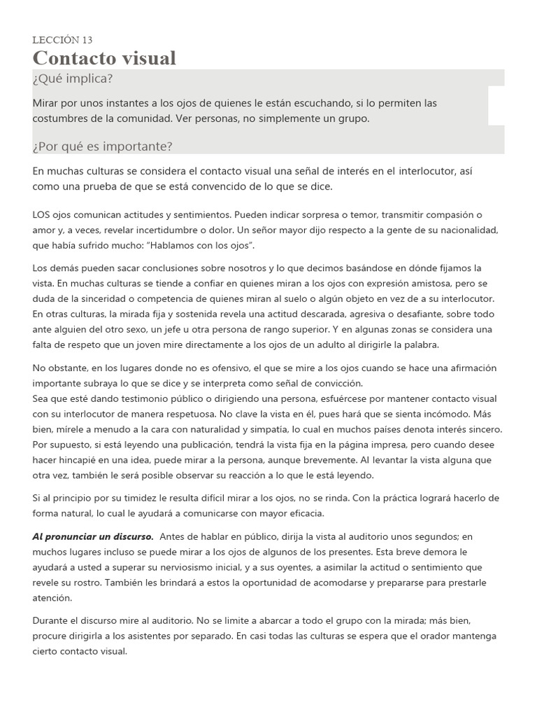 13 Contacto Visual | PDF | Amor
