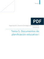 Tema 5. Documentos de Planificación Educativa I