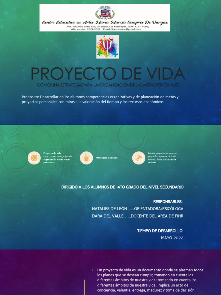 Proyecto de Vida para Estudiantes | PDF