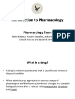 1 Introduction To Pharmacology and Pharmacokinetics, First Week