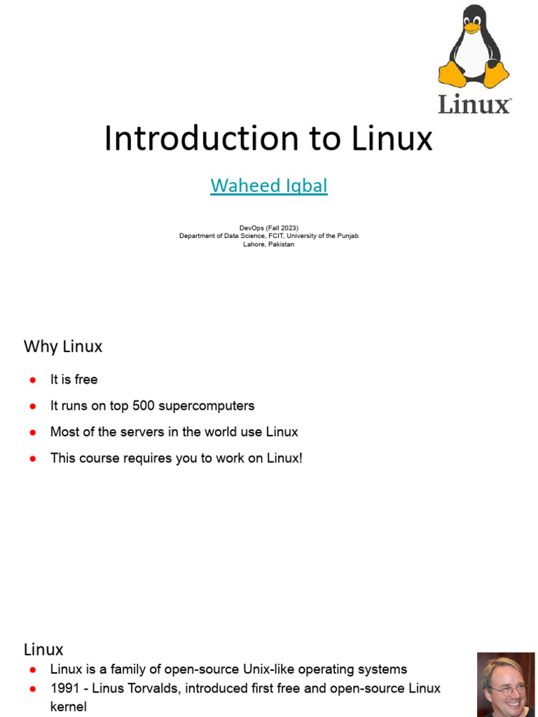 Week 2 introduction to linux pdf linux operating system