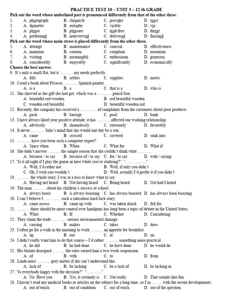 12th Grade Practice Test: Unit 3 | PDF | Benjamin Franklin