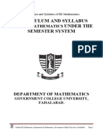 BS Mathematics Scheme of Studies