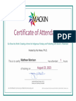 Certificateofcompletion LV Go Show The World - Indigenous Fantasy and Publishing