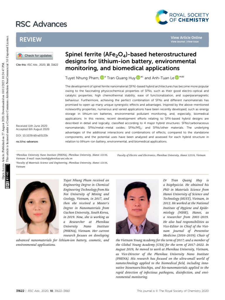 RSC Advances: Review | PDF
