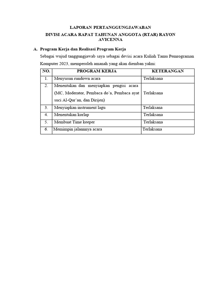 lpj acara rtar | PDF