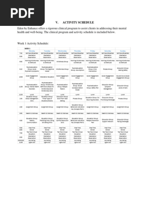 Activity Schedule 