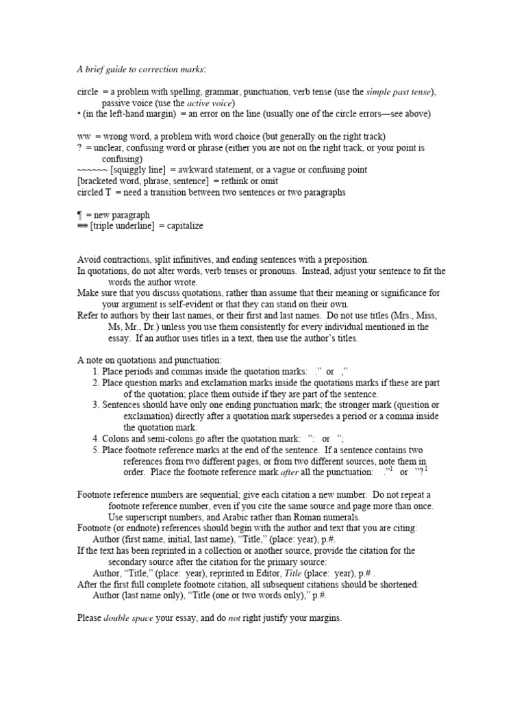 Guide Correction Marks PDF