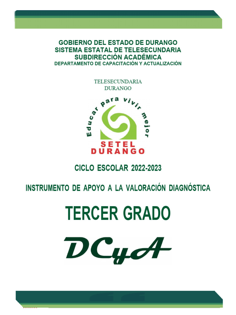 Diagnostico Tercero Instrumento 22 23 Dcya | PDF