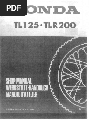 Honda TL125-TLR200 Workshop Manual | PDF