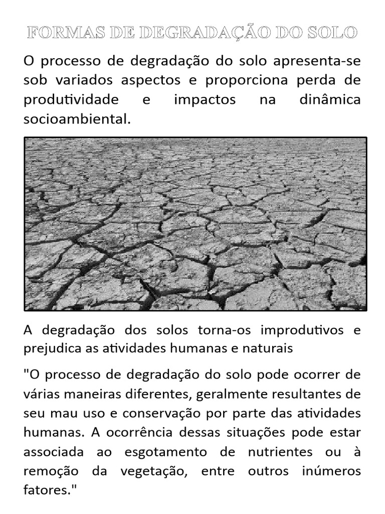 Formas de Degradação do Solo | PDF | Ciências e Matemática
