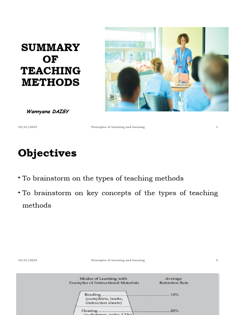 Summary of Teaching Methods PDF