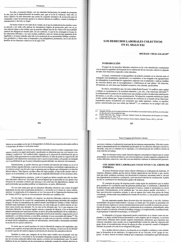 Derechos Laborales Colectivos en El S XXI | PDF