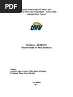 Relatório - Resistividade em Fios Metálicos