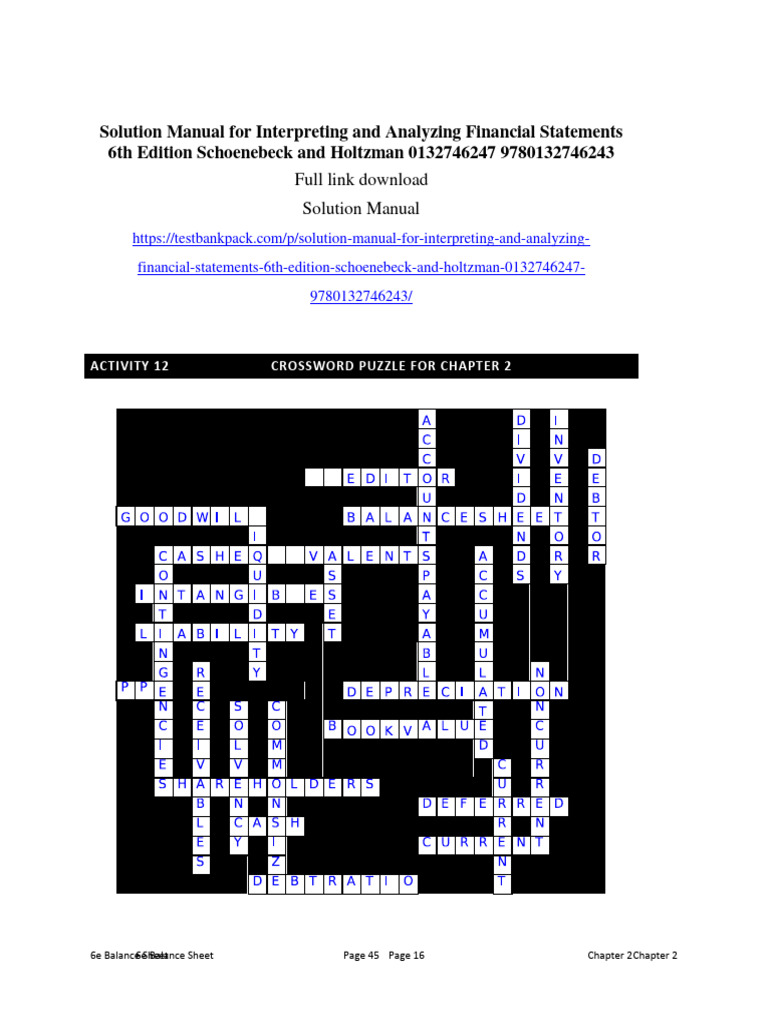 tobacco wad crossword puzzle clue Crossword Solution Manual For Interpreting and