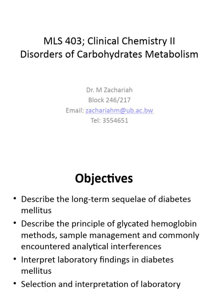 Carbohydrates Disorders PDF