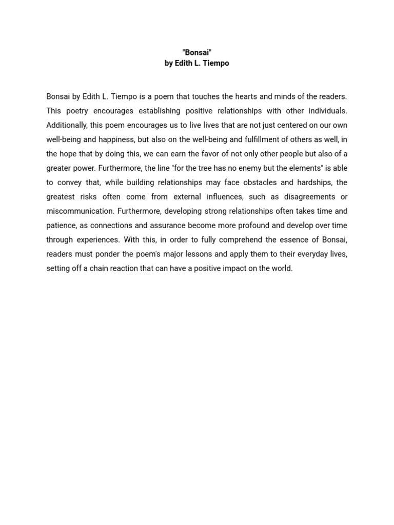 "Bonsai" by Edith L. Tiempo PDF