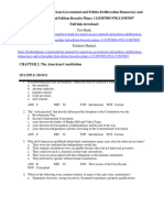 Test Bank For American Government and Politics Deliberation Democracy and Citizenship 2nd Edition Bessette Pitney 1133587895 9781133587897