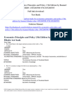 Test Bank For Economics Principles and Policy 13th Edition by Baumol Blinder ISBN 1305280598 9781305280595