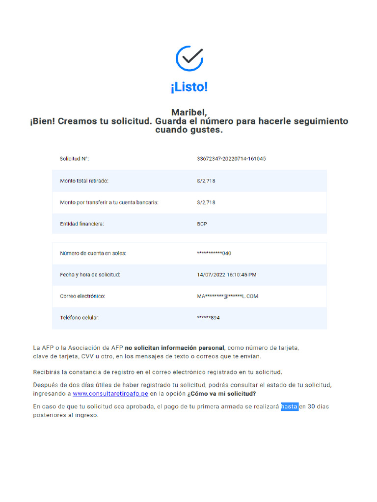 Solicitud de Retiro Afp 2022 PDF