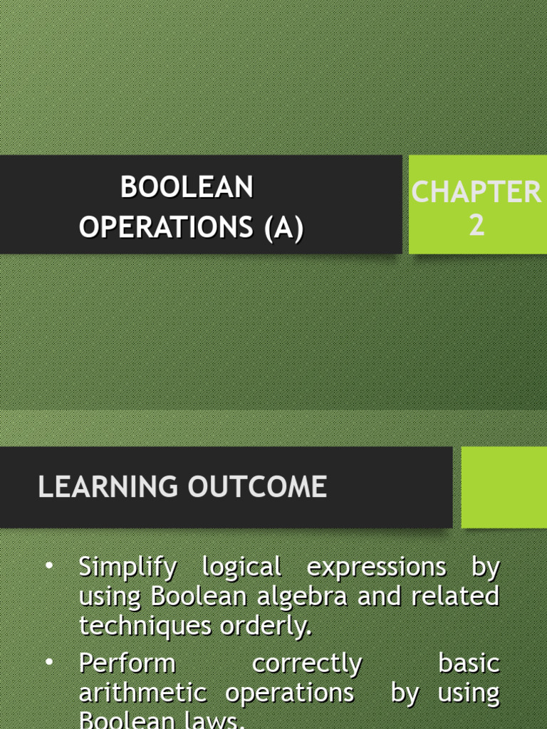 Chapter 2 - Boolean Operation (A) | PDF