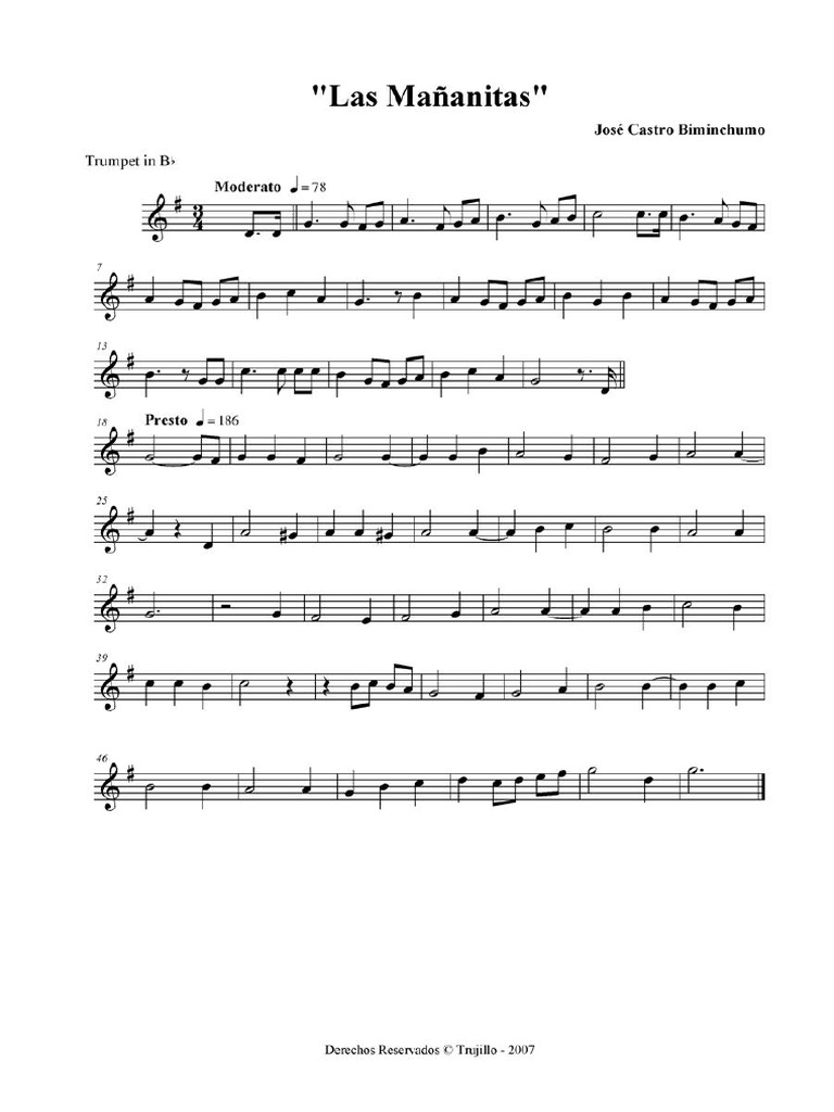 Las Mañanitas - Trompeta | PDF