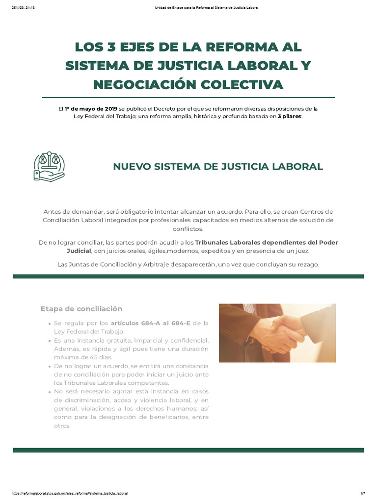 Ejes de la Reforma Laboral 2023 | PDF