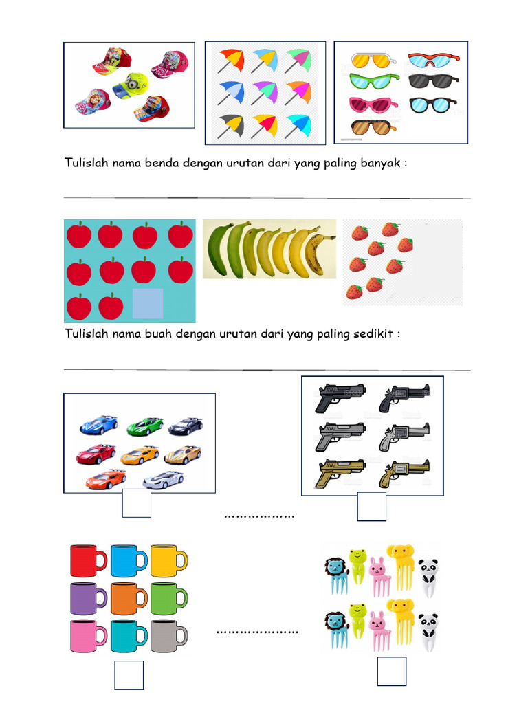 LKPD Matematika Mengurutkan Dan Membandingkan Bilangan 1 Sampai 10 | PDF
