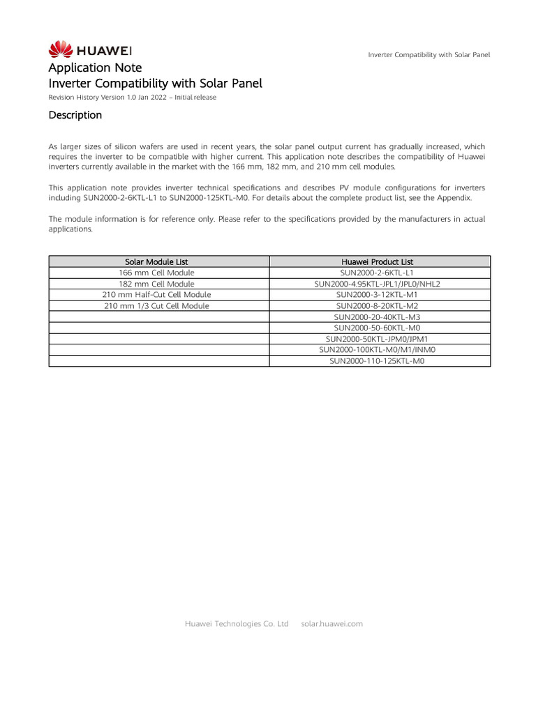 Application Note-Inverter Capability With Solar Module | PDF